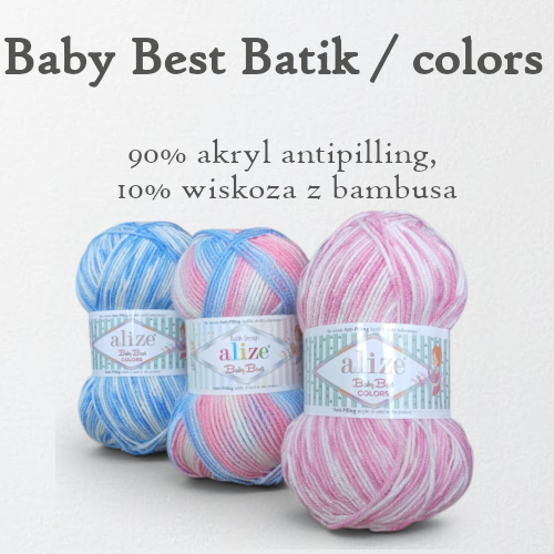 włóczka z bambusem cieniowana Alize Baby Best batik i colors